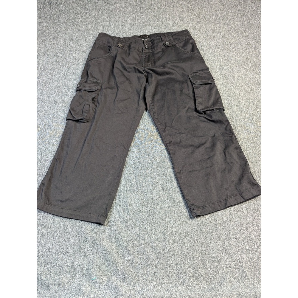 The Limited Cassidy Fit Cargo Capri Pants Womens 8 Black Cropped‎ Utility T